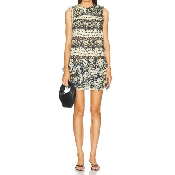 Ulla Johnson Green and Cream Patterned Miri Dress Size Small Nwot~ - Picture 5 of 7